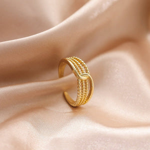 LATS Luxury Gold Color Pearl Zircon Rings for Woman Vintage Sexy Open Ring Party Joint Ring Fashion Elegant Jewelry Gifts | 0 | Tage-Active
