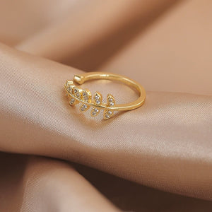 LATS Luxury Gold Color Pearl Zircon Rings for Woman Vintage Sexy Open Ring Party Joint Ring Fashion Elegant Jewelry Gifts - TageUnlimited