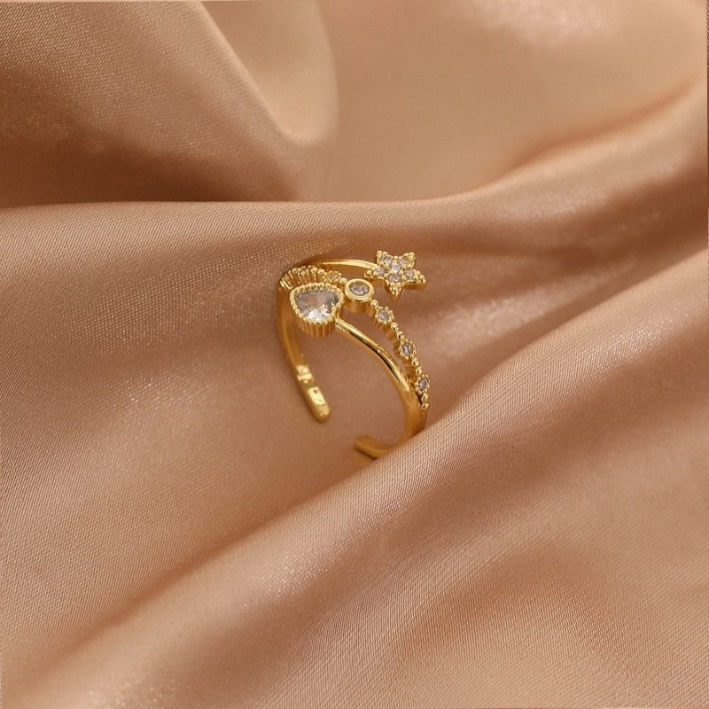 LATS Luxury Gold Color Pearl Zircon Rings for Woman Vintage Sexy Open Ring Party Joint Ring Fashion Elegant Jewelry Gifts | 0 | Tage-Active