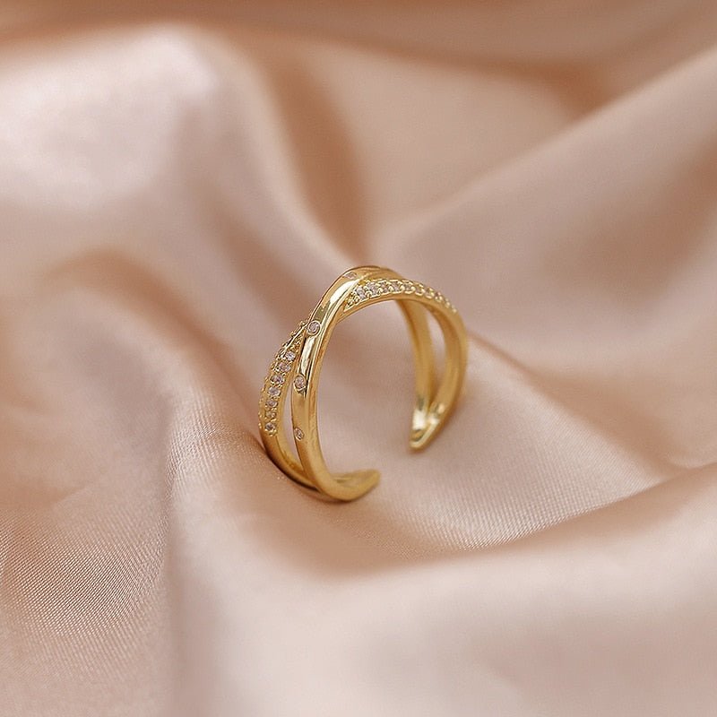 LATS Luxury Gold Color Pearl Zircon Rings for Woman Vintage Sexy Open Ring Party Joint Ring Fashion Elegant Jewelry Gifts | 0 | Tage-Active
