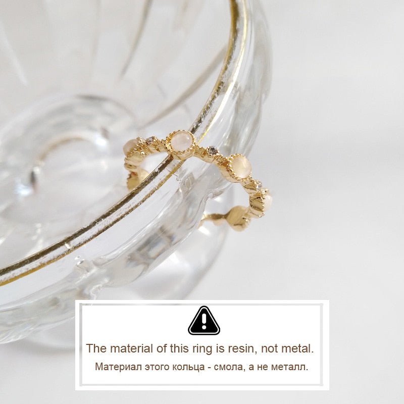 LATS Luxury Gold Color Pearl Zircon Rings for Woman Vintage Sexy Open Ring Party Joint Ring Fashion Elegant Jewelry Gifts | 0 | Tage-Active