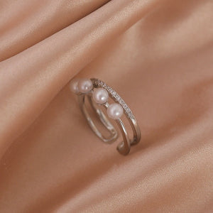 LATS Luxury Gold Color Pearl Zircon Rings for Woman Vintage Sexy Open Ring Party Joint Ring Fashion Elegant Jewelry Gifts | 0 | Tage-Active