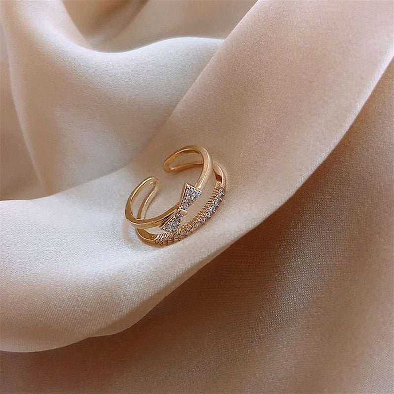 LATS Luxury Gold Color Pearl Zircon Rings for Woman Vintage Sexy Open Ring Party Joint Ring Fashion Elegant Jewelry Gifts | 0 | Tage-Active