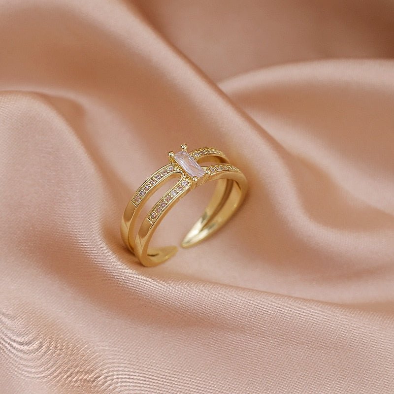 LATS Luxury Gold Color Pearl Zircon Rings for Woman Vintage Sexy Open Ring Party Joint Ring Fashion Elegant Jewelry Gifts | 0 | Tage-Active