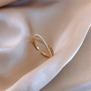 LATS Luxury Gold Color Pearl Zircon Rings for Woman Vintage Sexy Open Ring Party Joint Ring Fashion Elegant Jewelry Gifts | 0 | Tage-Active