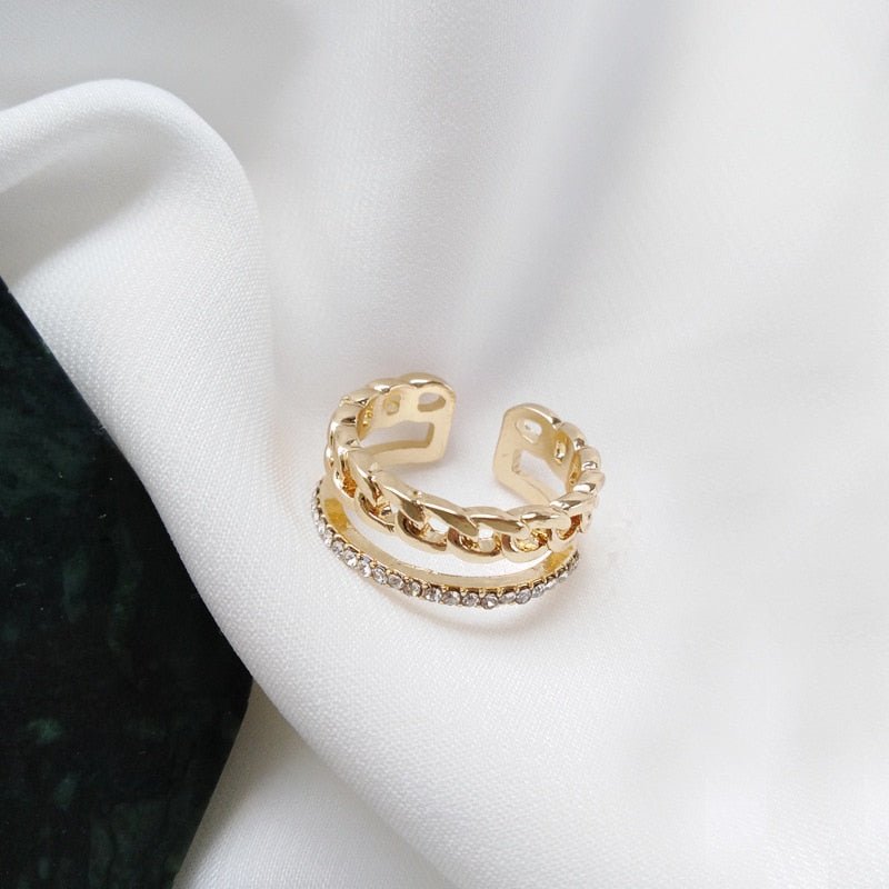 LATS Luxury Gold Color Pearl Zircon Rings for Woman Vintage Sexy Open Ring Party Joint Ring Fashion Elegant Jewelry Gifts | 0 | Tage-Active