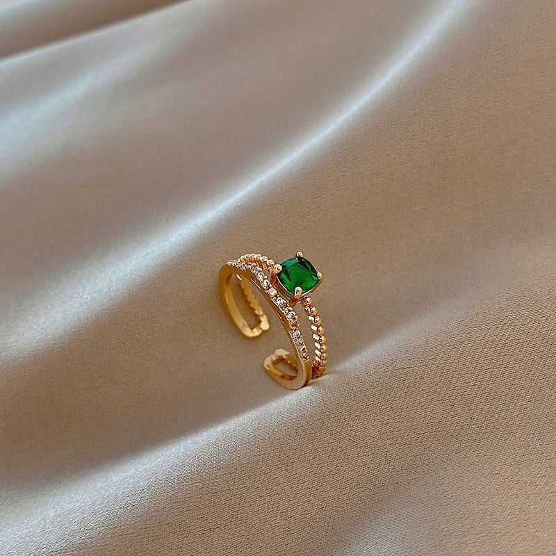 LATS Luxury Gold Color Pearl Zircon Rings for Woman Vintage Sexy Open Ring Party Joint Ring Fashion Elegant Jewelry Gifts | 0 | Tage-Active