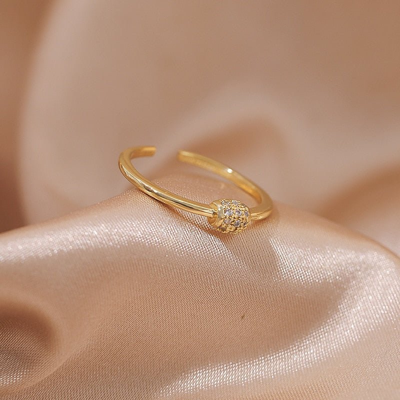 LATS Luxury Gold Color Pearl Zircon Rings for Woman Vintage Sexy Open Ring Party Joint Ring Fashion Elegant Jewelry Gifts | 0 | Tage-Active