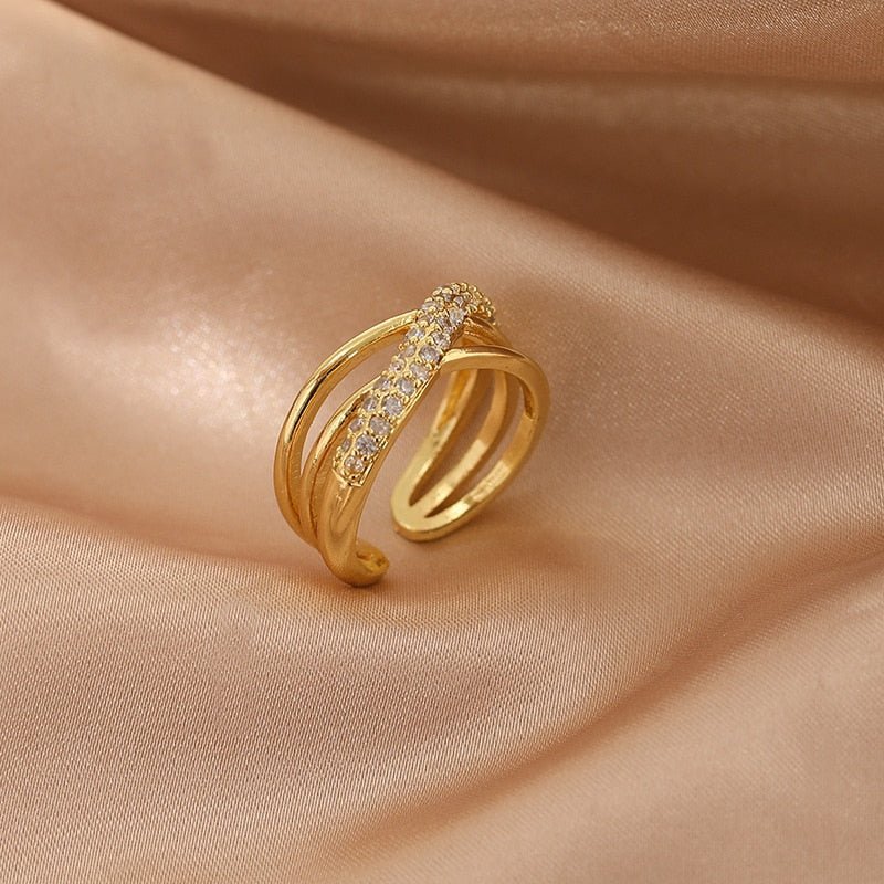 LATS Luxury Gold Color Pearl Zircon Rings for Woman Vintage Sexy Open Ring Party Joint Ring Fashion Elegant Jewelry Gifts | 0 | Tage-Active