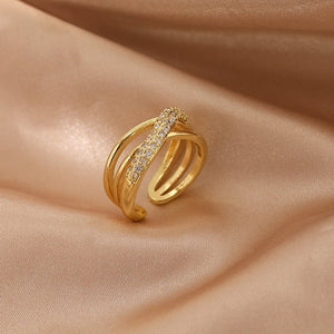 LATS Luxury Gold Color Pearl Zircon Rings for Woman Vintage Sexy Open Ring Party Joint Ring Fashion Elegant Jewelry Gifts | 0 | Tage-Active
