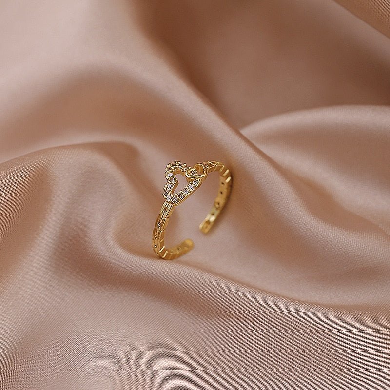 LATS Luxury Gold Color Pearl Zircon Rings for Woman Vintage Sexy Open Ring Party Joint Ring Fashion Elegant Jewelry Gifts - TageUnlimited