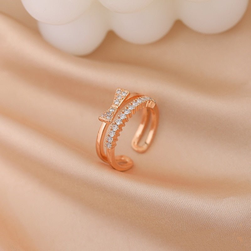 LATS Luxury Gold Color Pearl Zircon Rings for Woman Vintage Sexy Open Ring Party Joint Ring Fashion Elegant Jewelry Gifts | 0 | Tage-Active