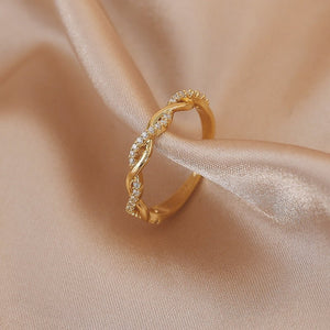 LATS Luxury Gold Color Pearl Zircon Rings for Woman Vintage Sexy Open Ring Party Joint Ring Fashion Elegant Jewelry Gifts | 0 | Tage-Active