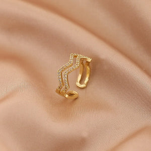LATS Luxury Gold Color Pearl Zircon Rings for Woman Vintage Sexy Open Ring Party Joint Ring Fashion Elegant Jewelry Gifts | 0 | Tage-Active