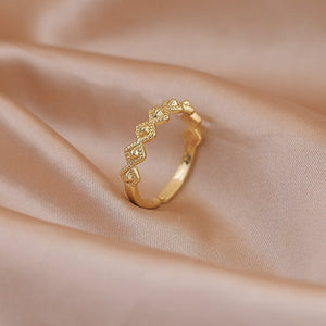LATS Luxury Gold Color Pearl Zircon Rings for Woman Vintage Sexy Open Ring Party Joint Ring Fashion Elegant Jewelry Gifts | 0 | Tage-Active