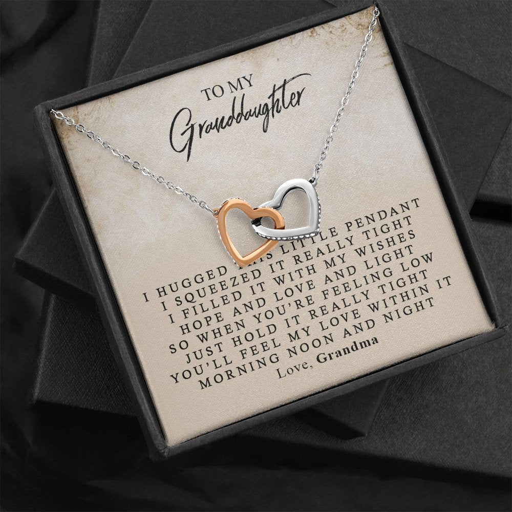 Locking Hearts - To My Granddaughter | Jewelry | C30028T, C30028TG, lx-C30028, PB23-WOOD, PROD-1499160, PT-784, TNM-1, USER-43062, WARRANTY-UPSELL | TageUnlimited