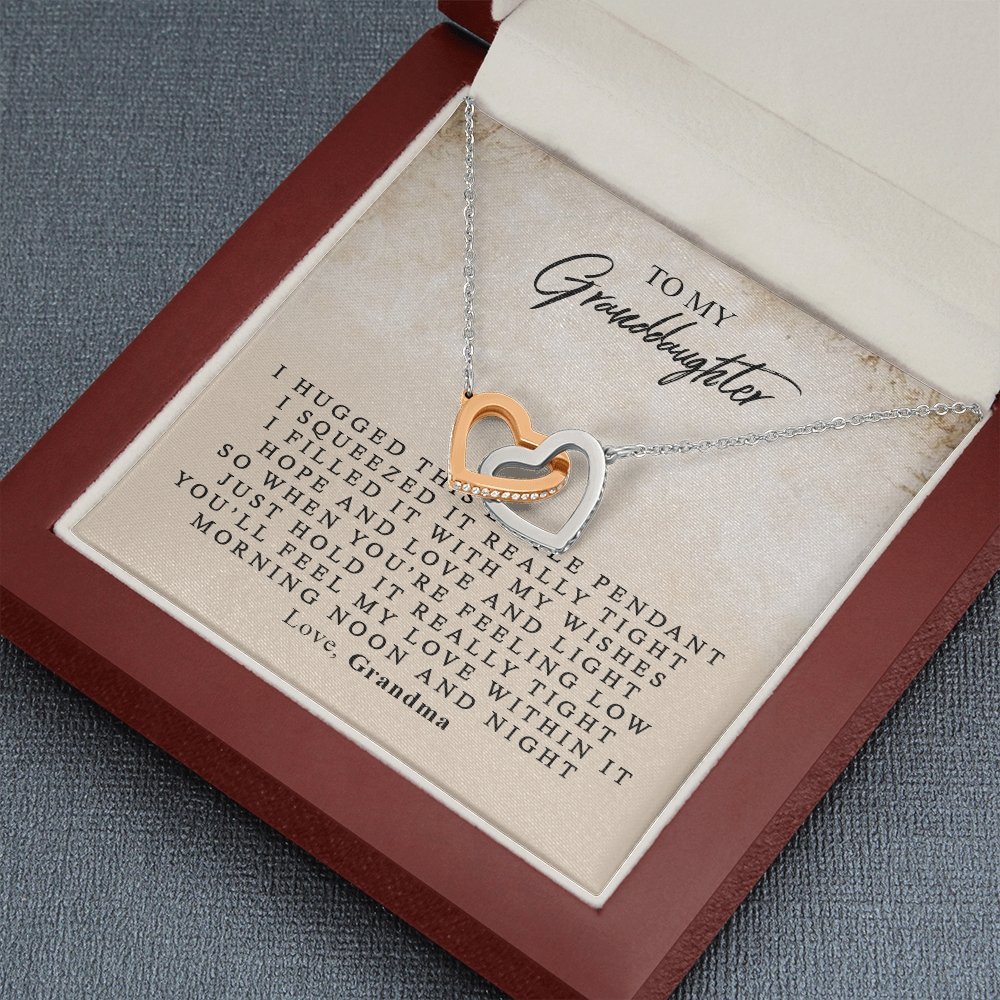 Locking Hearts - To My Granddaughter | Jewelry | C30028T, C30028TG, lx-C30028, PB23-WOOD, PROD-1499160, PT-784, TNM-1, USER-43062, WARRANTY-UPSELL | TageUnlimited