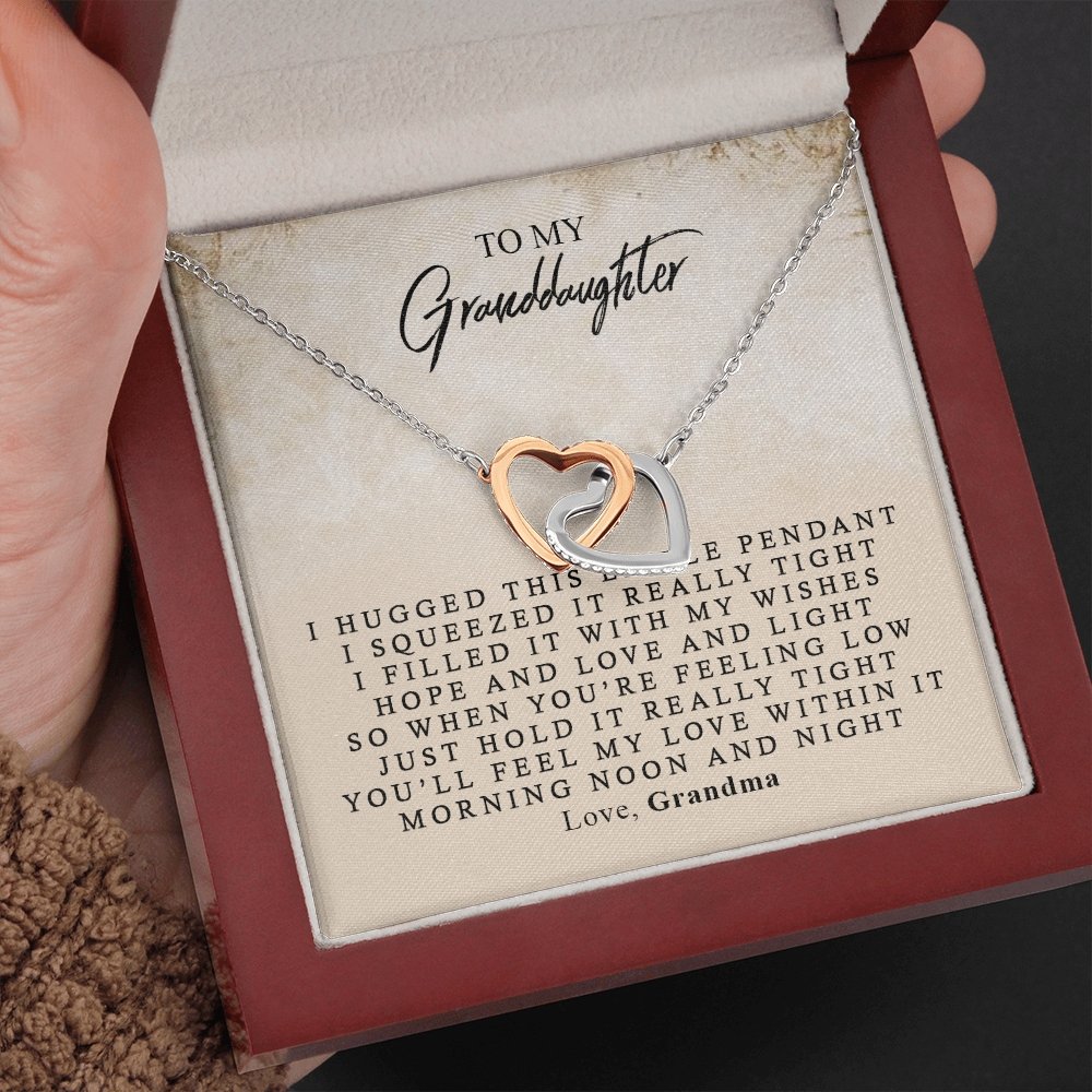 Locking Hearts - To My Granddaughter | Jewelry | C30028T, C30028TG, lx-C30028, PB23-WOOD, PROD-1499160, PT-784, TNM-1, USER-43062, WARRANTY-UPSELL | TageUnlimited