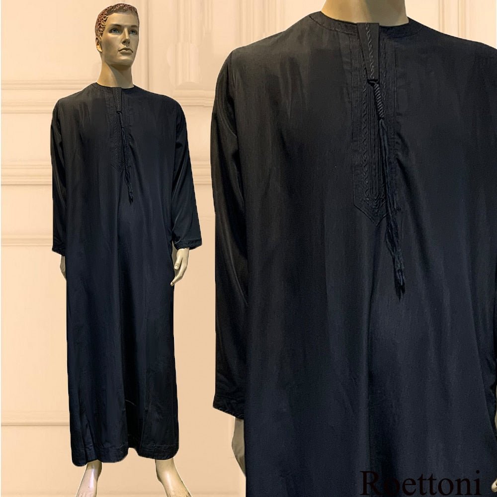 Long Sleeve Aman Abaya 1Piece Jubba Thobe For Men Kaftan Pakistan Muslim Saudi Arabia Djellaba Islam Clothing Prayer Robe Afghan | TageUnlimited