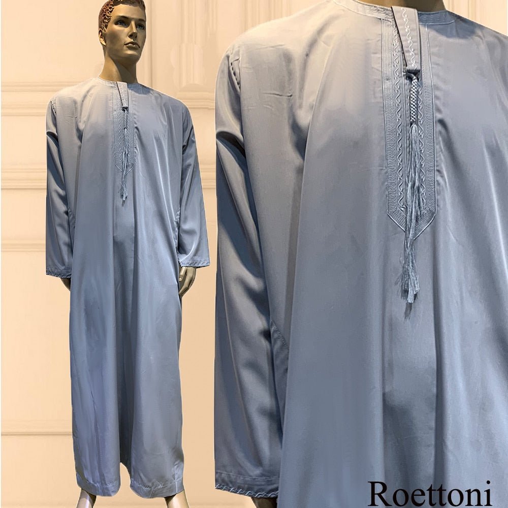 Long Sleeve Aman Abaya 1Piece Jubba Thobe For Men Kaftan Pakistan Muslim Saudi Arabia Djellaba Islam Clothing Prayer Robe Afghan | TageUnlimited
