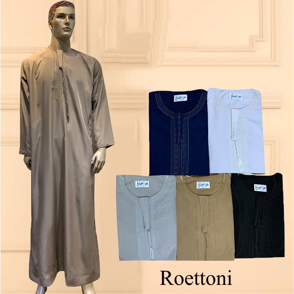 Long Sleeve Aman Abaya 1Piece Jubba Thobe For Men Kaftan Pakistan Muslim Saudi Arabia Djellaba Islam Clothing Prayer Robe Afghan | TageUnlimited