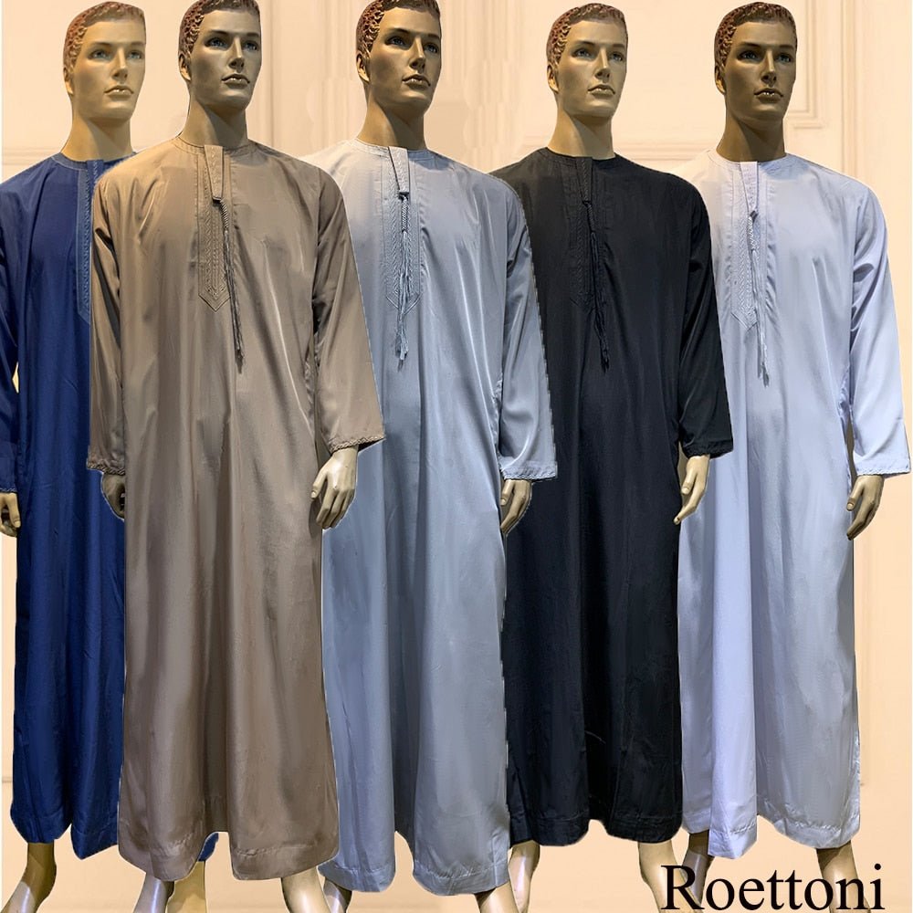 Long Sleeve Aman Abaya 1Piece Jubba Thobe For Men Kaftan Pakistan Muslim Saudi Arabia Djellaba Islam Clothing Prayer Robe Afghan | TageUnlimited