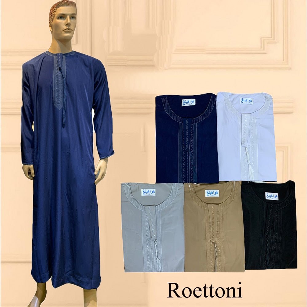 Long Sleeve Aman Abaya 1Piece Jubba Thobe For Men Kaftan Pakistan Muslim Saudi Arabia Djellaba Islam Clothing Prayer Robe Afghan | TageUnlimited