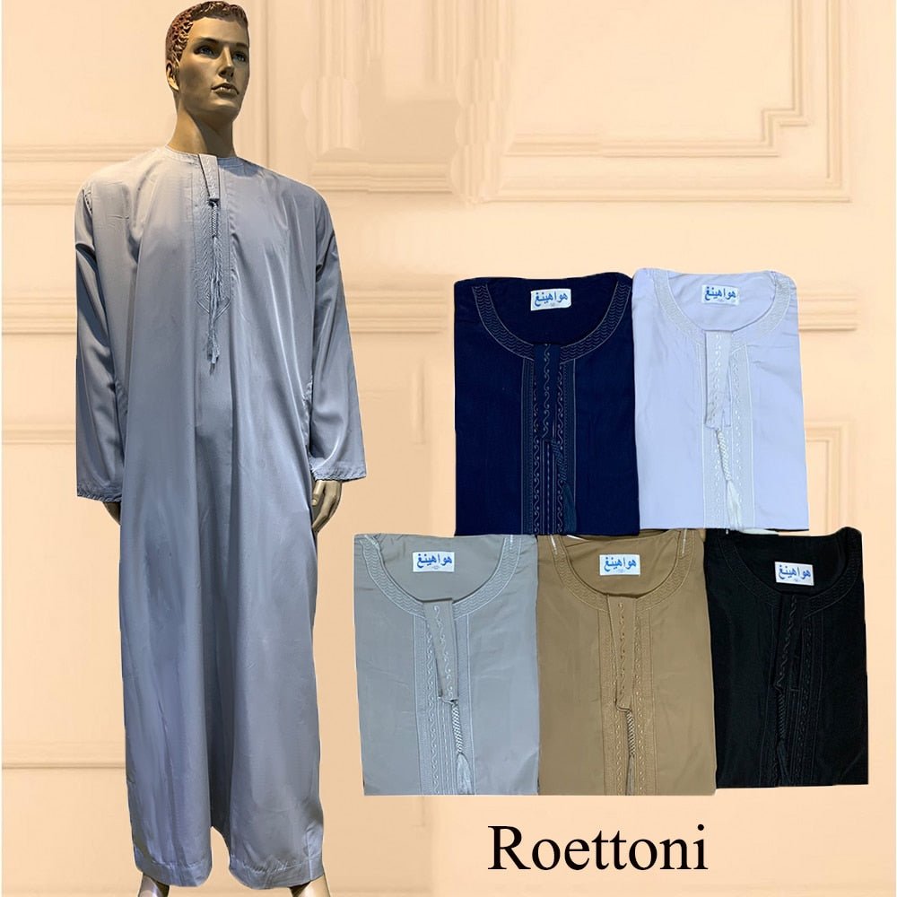 Long Sleeve Aman Abaya 1Piece Jubba Thobe For Men Kaftan Pakistan Muslim Saudi Arabia Djellaba Islam Clothing Prayer Robe Afghan | TageUnlimited