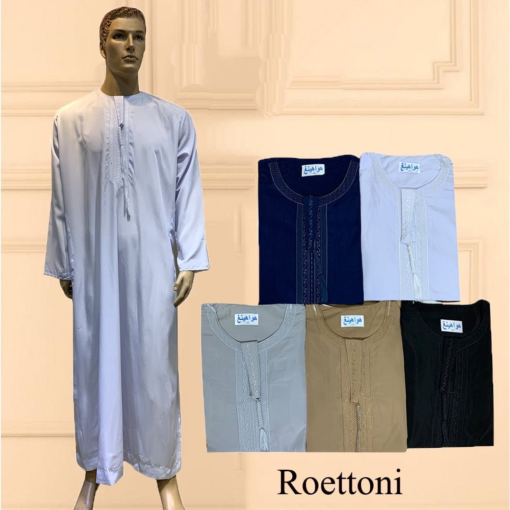 Long Sleeve Aman Abaya 1Piece Jubba Thobe For Men Kaftan Pakistan Muslim Saudi Arabia Djellaba Islam Clothing Prayer Robe Afghan | TageUnlimited