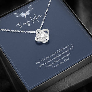 Love Knot Necklace - One Who Gives Unconditional Love | Jewelry | C30011TG, C30011TR, christmas gifts, daughter necklace, daughter necklace from dad, gift-for-mom, Gifts, gifts for christmas, Gifts for Mom, Love Knot Necklace, lx-C30011, mother daughter necklace, mother daughter necklace set, mother daughter necklaces, necklace, Necklace Gifts, Necklaces, necklaces gifts, PB23-WOOD, PROD-728786, PT-922, TNM-1, USER-43062, white gold love knot necklace, White Gold Necklace | TageUnlimited