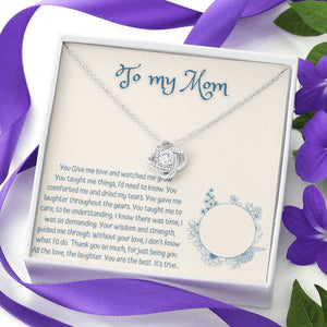 Love Knot Necklace - To my Mom | Jewelry | C30011TG, C30011TR, christmas gifts, daughter necklace, daughter necklace from dad, gift-for-mom, Gifts, gifts for christmas, Gifts for Mom, Love Knot Necklace, lx-C30011, mother daughter necklace, mother daughter necklace set, mother daughter necklaces, necklace, Necklace Gifts, necklaces, necklaces gifts, PB23-WOOD, PROD-728826, PT-922, TNM-1, USER-43062, white gold love knot necklace, White Gold Necklace | TageUnlimited