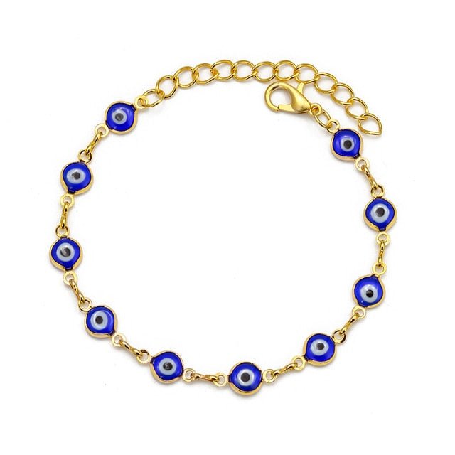 Lucky Eye Cross Heart Fatima Hand Charm Bracelet Adjustable Drip Oil Turkish Evil Eye Bracelet for Women Girls Jewelry BE461 | 0 | Tage-Active