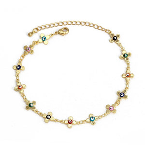 Lucky Eye Cross Heart Fatima Hand Charm Bracelet Adjustable Drip Oil Turkish Evil Eye Bracelet for Women Girls Jewelry BE461 | 0 | Tage-Active