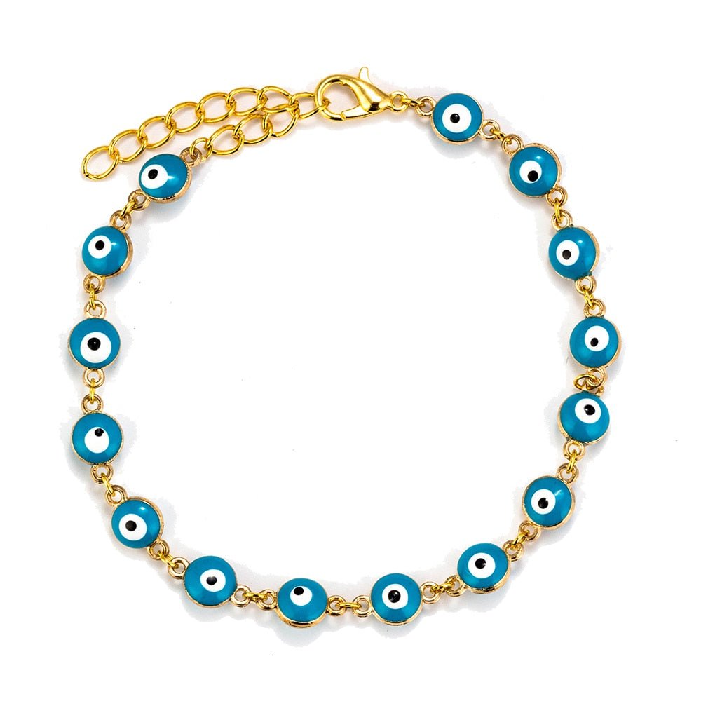 Lucky Eye Cross Heart Fatima Hand Charm Bracelet Adjustable Drip Oil Turkish Evil Eye Bracelet for Women Girls Jewelry BE461 | 0 | Tage-Active