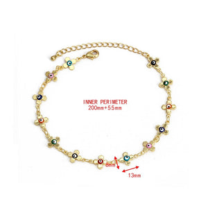 Lucky Eye Cross Heart Fatima Hand Charm Bracelet Adjustable Drip Oil Turkish Evil Eye Bracelet for Women Girls Jewelry BE461 | 0 | Tage-Active
