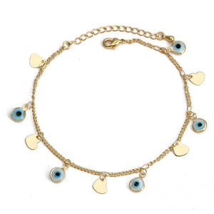 Lucky Eye Cross Heart Fatima Hand Charm Bracelet Adjustable Drip Oil Turkish Evil Eye Bracelet for Women Girls Jewelry BE461 | 0 | Tage-Active