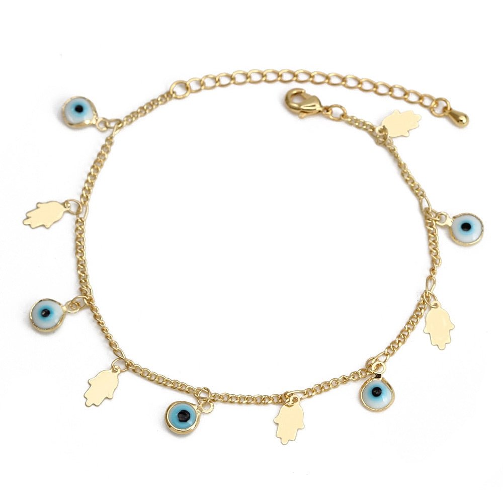 Lucky Eye Cross Heart Fatima Hand Charm Bracelet Adjustable Drip Oil Turkish Evil Eye Bracelet for Women Girls Jewelry BE461 | 0 | Tage-Active