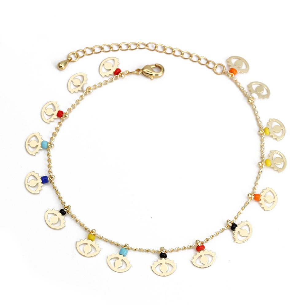 Lucky Eye Cross Heart Fatima Hand Charm Bracelet Adjustable Drip Oil Turkish Evil Eye Bracelet for Women Girls Jewelry BE461 | 0 | Tage-Active