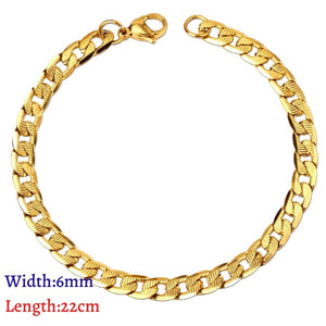 LUXUKISSKIDS Stainless Steel 316L Bracelets Woman/Men Fashion Curb Cuban Link Chains On Hand Couple Bracelet Wrist Jewelry Gifts | 0 | Tage-Active
