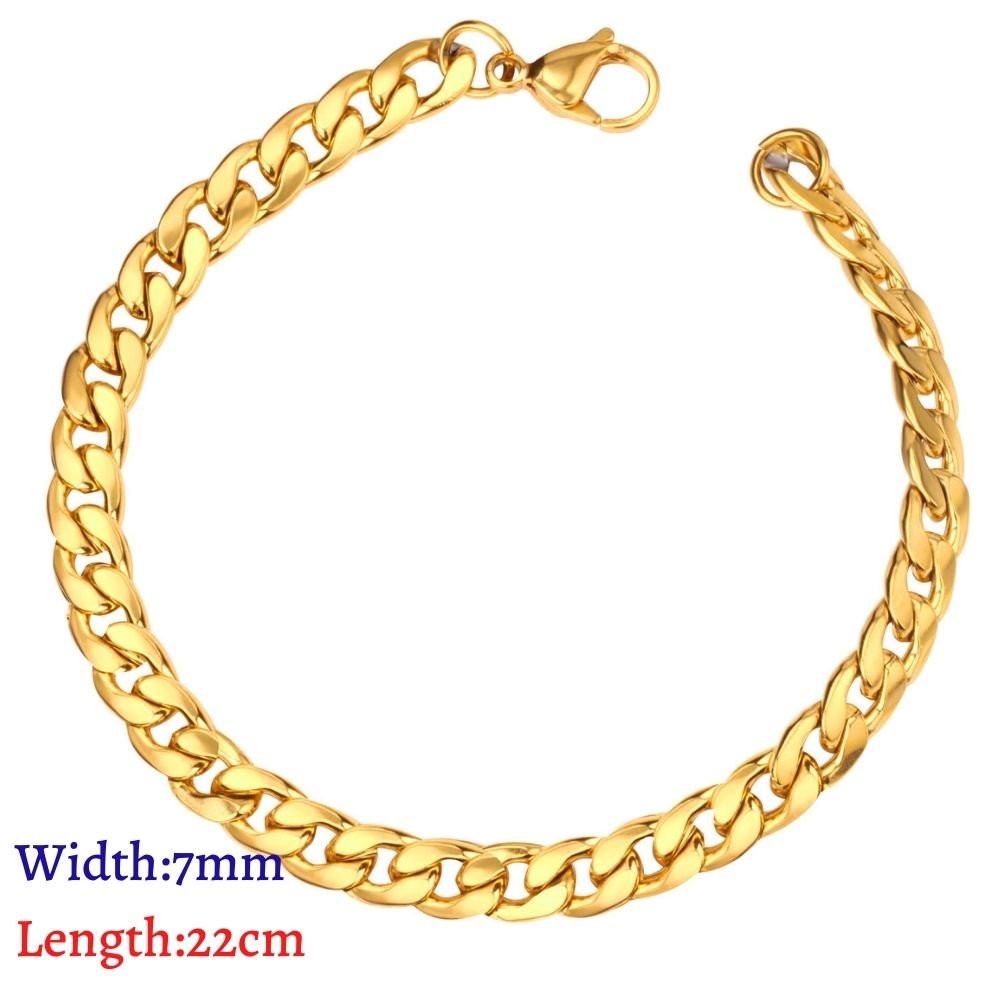 LUXUKISSKIDS Stainless Steel 316L Bracelets Woman/Men Fashion Curb Cuban Link Chains On Hand Couple Bracelet Wrist Jewelry Gifts | 0 | Tage-Active