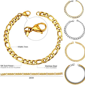 LUXUKISSKIDS Stainless Steel 316L Bracelets Woman/Men Fashion Curb Cuban Link Chains On Hand Couple Bracelet Wrist Jewelry Gifts | 0 | Tage-Active