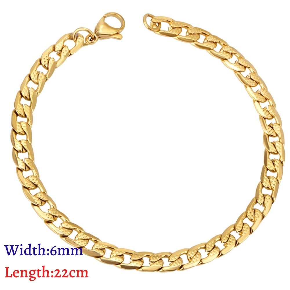 LUXUKISSKIDS Stainless Steel 316L Bracelets Woman/Men Fashion Curb Cuban Link Chains On Hand Couple Bracelet Wrist Jewelry Gifts | 0 | Tage-Active