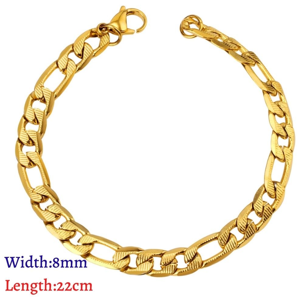 LUXUKISSKIDS Stainless Steel 316L Bracelets Woman/Men Fashion Curb Cuban Link Chains On Hand Couple Bracelet Wrist Jewelry Gifts | 0 | Tage-Active