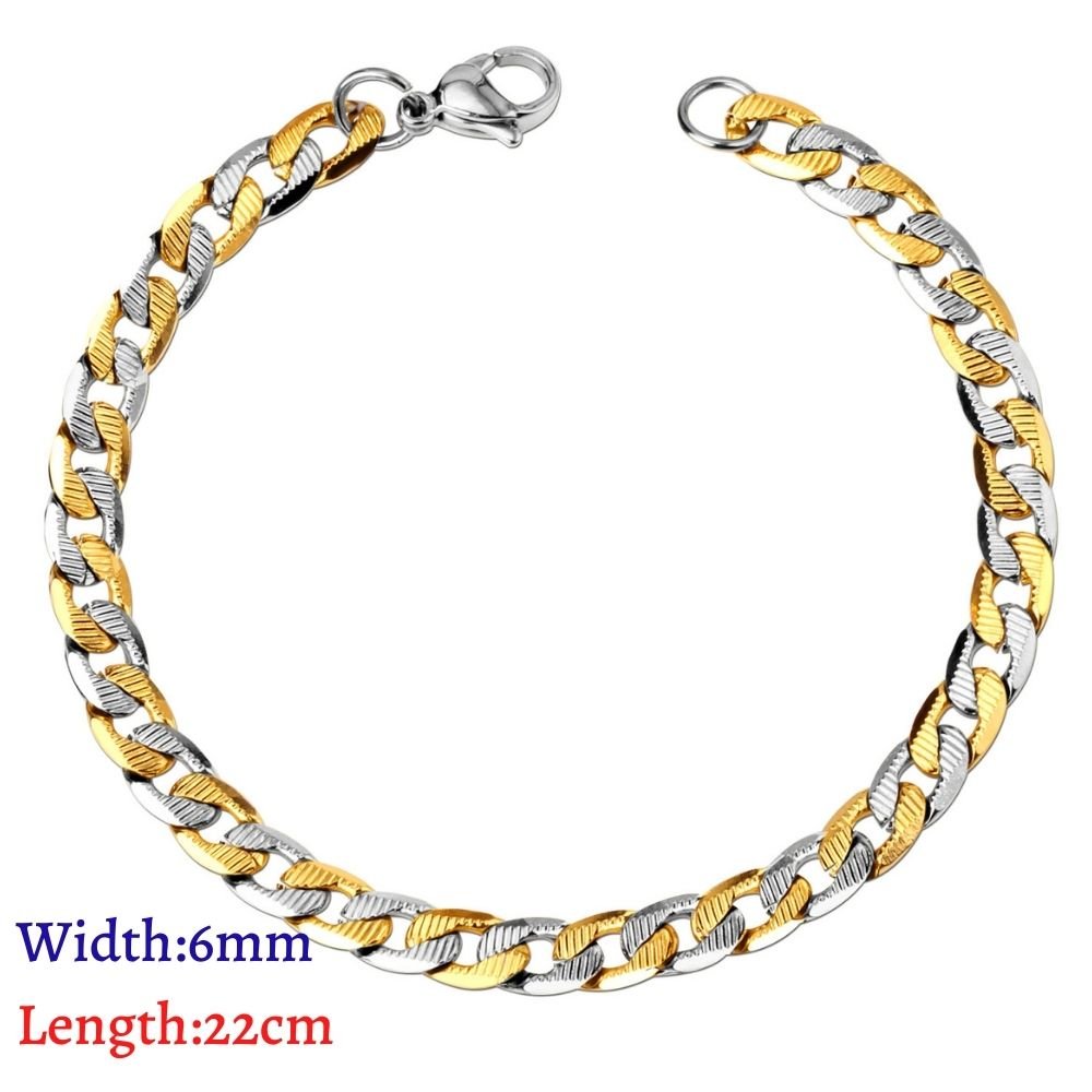 LUXUKISSKIDS Stainless Steel 316L Bracelets Woman/Men Fashion Curb Cuban Link Chains On Hand Couple Bracelet Wrist Jewelry Gifts | 0 | Tage-Active