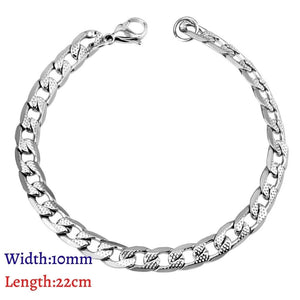 LUXUKISSKIDS Stainless Steel 316L Bracelets Woman/Men Fashion Curb Cuban Link Chains On Hand Couple Bracelet Wrist Jewelry Gifts | 0 | Tage-Active