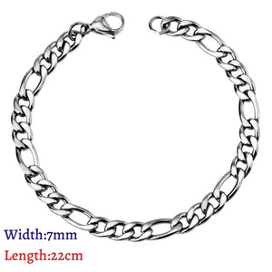 LUXUKISSKIDS Stainless Steel 316L Bracelets Woman/Men Fashion Curb Cuban Link Chains On Hand Couple Bracelet Wrist Jewelry Gifts | 0 | Tage-Active