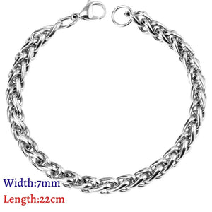 LUXUKISSKIDS Stainless Steel 316L Bracelets Woman/Men Fashion Curb Cuban Link Chains On Hand Couple Bracelet Wrist Jewelry Gifts | 0 | Tage-Active