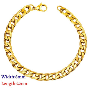 LUXUKISSKIDS Stainless Steel 316L Bracelets Woman/Men Fashion Curb Cuban Link Chains On Hand Couple Bracelet Wrist Jewelry Gifts | 0 | Tage-Active