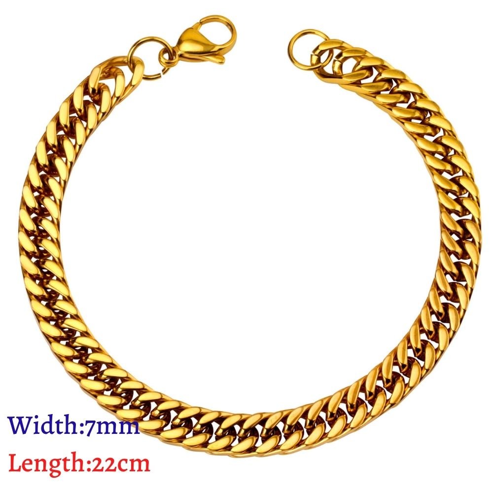LUXUKISSKIDS Stainless Steel 316L Bracelets Woman/Men Fashion Curb Cuban Link Chains On Hand Couple Bracelet Wrist Jewelry Gifts | 0 | Tage-Active