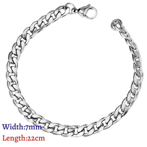 LUXUKISSKIDS Stainless Steel 316L Bracelets Woman/Men Fashion Curb Cuban Link Chains On Hand Couple Bracelet Wrist Jewelry Gifts | 0 | Tage-Active